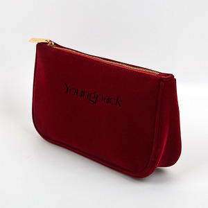 Custom Logo Design Printed Large-Capacity Portable <strong>Velvet</strong> Cosmetic <strong>Make</strong> <strong>up</strong> Toiletries <strong>Bags</strong> With Zipper - Product Image 4