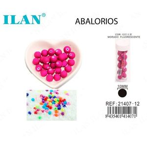 Ilan Abalorios 10Mm Fluorescente Viola per Gioielleria - Product Image 1