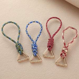 <span class=keywords><strong>Porte</strong></span>-clés tressé à la main 7 brins, cordon anti-perte court, décoration suspendue pour téléphone portable, carte de permis, sac - Product Image 1