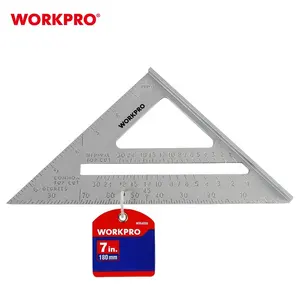Workpro régua métrica 7 ''carpinteiro, ferramenta de medição de liga de alumínio triângulo régua de carpinteiro quadrada
