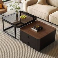 Table basse de salon extensible en bois italien simple avec un design minimaliste, un style moderne et haut de gamme, meubles de maison