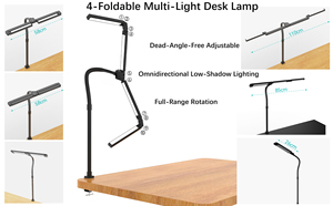 Lampe de bureau LED moderne en métal de <span class=keywords><strong>44</strong></span> pouces avec pince réglable, barre à 4 segments, commande tactile et télécommande pour le dessin et la lecture - Product Image 2
