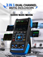 Fnirsi 2C53T Portable 3-in-1 Digital Oscilloscope Signal Generator Multimeter Dual Channel 50MHz*2 250MS/s Handheld 2.8" HD