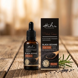 Aceite Orgánico <span class=keywords><strong>de</strong></span> 30ml para el Crecimiento del Cabello con Sésamo Negro y <span class=keywords><strong>Romero</strong></span>, Suero Natural a Base <span class=keywords><strong>de</strong></span> Hierbas y Jengibre Contra la Caída del Cabello para Cabello Fino y Escaso - Product Image 1