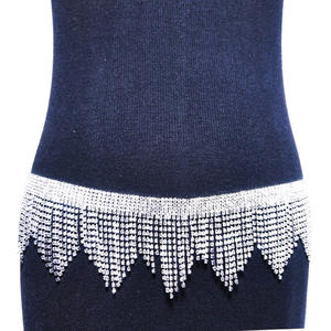 Argento nero triangolo strass rifilatura di nappa cucire su cristallo di vetro catena di metallo per abbigliamento da ballo vestito - Product Image 6