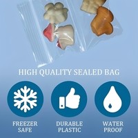Sacs en plastique transparents miniatures à double fermeture éclair, imprimés avec logo personnalisé, pour bijoux, lunettes, petites pièces de quincaillerie