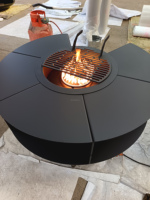 Table de foyer extérieur en acier au carbone de style américain moderne 2026 pour barbecue et camping