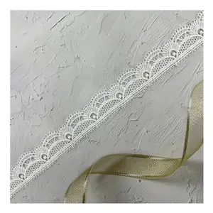 Cotton Polyester Embroidery Lace Trim White Sewing Lace Fabric Manufacturer Crochet Lace Trimming