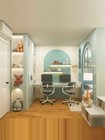 Lit d'enfant avec rangement lits mezzanine avec armoire lit d'enfant avec armoire lit à deux étages vert design moderne