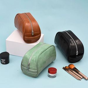 Casual Crocodile Texture Pu Leather Portable Cosmetic Bag for Women - Product Image 5
