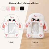 Porte-cartes en peluche lapin pour carte d'identité et carte de bus, pendentif, décoration pour stand, jouet, petit article multi-âges