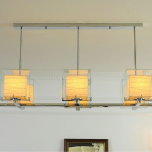 Chi Yu-tang Xuan Paper Chandelier Rectangle 6-Head LED E27 Switch Control For Bedroom Study Living Room - Product Image 2