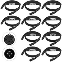 Lot de 10 câbles DMX 3 broches 2M non étanches noirs fabriqués en Chine pour projecteurs de scène à tête mobile