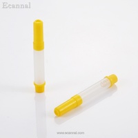Flacon rond compressible Ecannal 1,5 ml en PEHD avec embout torsadé et bouchon à clipser à remplissage par le bas pour essence, sérum, gel, adhésif