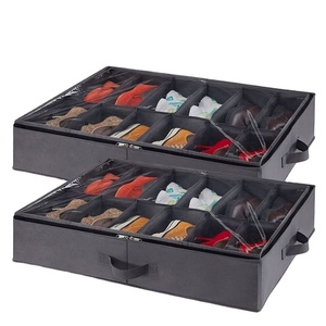 Fabric Foldable Shoe Organizer Storage Containers <b>Box</b> for Under <b>Bed</b> Shoes Needlework Technics Under <b>Bed</b> Storage Bags - Product Image 1