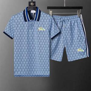 Completo da uomo di lusso con pantaloncini <span class=keywords><strong>polo</strong></span>, in stile casual intrecciato, con motivo a tinta unita, in fibra di bambù, con strass, tuta sportiva ricamata con animali, stile europeo - Product Image 4