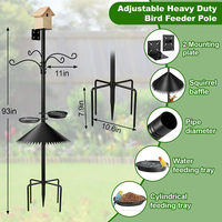 JH Mech ODM Pare-soleil robuste et résistant à la pluie en forme de parapluie en acier au carbone noir pour poteau d'alimentation pour oiseaux