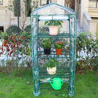 Robuster 4-stöckiger Metall-Blumenständer Mehrstöckiges Pflanzenregal Tragbares Garten-Gewächshaus Einfach zu Montieren Wasserdicht