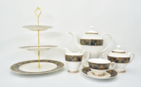 Vaisselle de luxe en porcelaine, 53 pièces, service de table moderne, en relief, couleur or, nouvelle collection