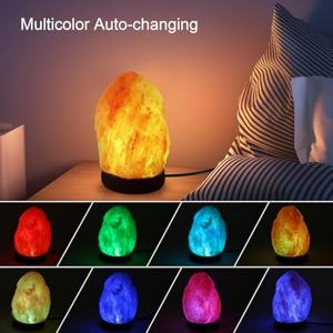 Lampe de sel de l'Himalaya en matériau organique, 7 couleurs LED, fonctionne avec USB, mini lampe de nuit en cristal de sel, décoration d'intérieur, lampe de table - Product Image 6