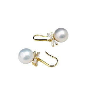 22378DIY Accesorios de Perlas, Pendientes de Plata S925 con Cuentas Redondas de 9-15 mm, Soporte Vacío Estilo Hoja, Pendientes Largos de Moda - Product Image 5