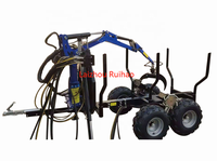 Remorque de voiture utilitaire hydraulique bras pliant grue à bois grue à grumes remorque de wagon pour machines forestières