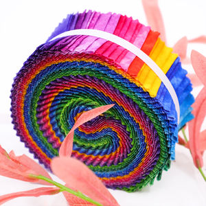 40 pièces de tissu de <span class=keywords><strong>patchwork</strong></span> en rouleaux de gelée arc-en-ciel, mélange de couleurs abstraites, prix de gros, qualité supérieure, tissu en rouleaux de gelée pour bricolage - Product Image 1