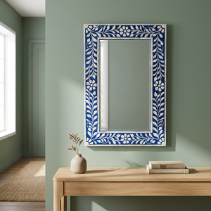 Espejo de Pared con Marco de Incrustaciones de Hueso Iluminado, Diseño Moderno, Hecho a Mano, Ecológico, Venta Directa de Fábrica, NAQ00477, BS INTERNATIONAL - Product Image 1
