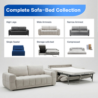 Platzsparendes Apartment-Hotel-Projekt 3-Sitzer Schlafsofa mit Matratze Wohnzimmer Klappbares Bettsofa Konvertierbares Klappsofa