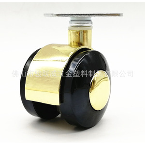 Furniture Casters 60mm Gold Alloy Wheel Swivel <b>For</b> Cabinets Coffee <b>Tables</b> <b>Computer</b> Desks - Product Image 2