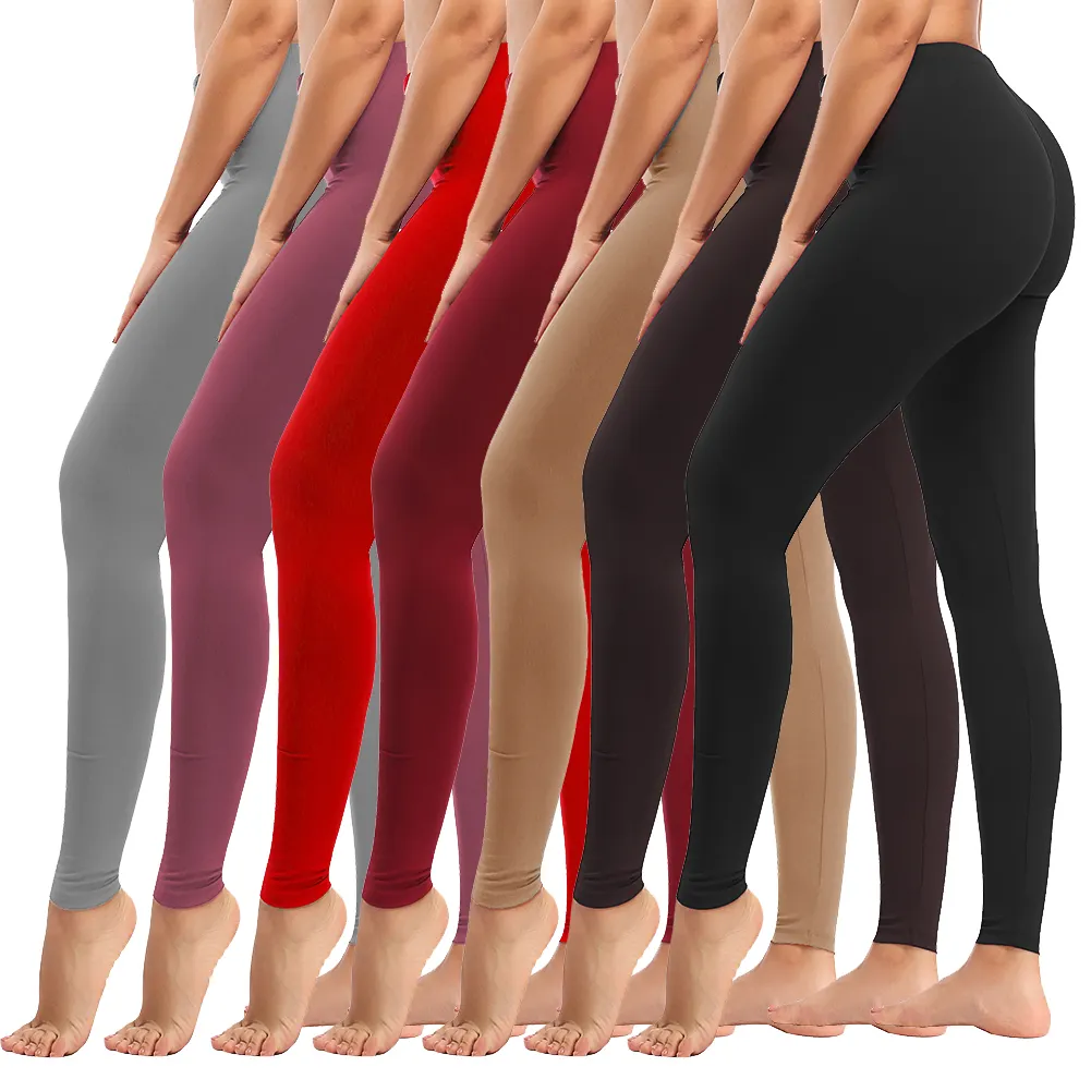 Leggings colorés taille haute pour femme, jambières anti-Squat, sans couture, fabrication de vêtements, vente en gros