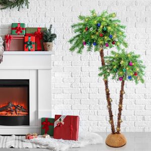 4 ft + 3 FT đôi thân cây nhiệt đới cây cọ giáng sinh thân thiện với môi trong nhà kỳ nghỉ trang trí nhà nhân tạo Xmas Đảng cọ - Product Image 4
