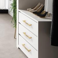 Gagang & Kenop Tarik Modern Berbahan Paduan Seng Warna Emas Mengkilap untuk Lemari Penyimpanan Sepatu Mewah dan Kabinet Bufet Lorong