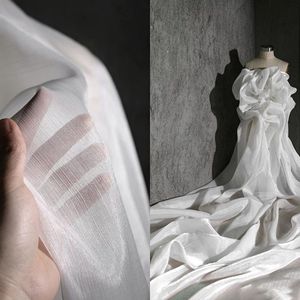 Tessuto Organza Effetto Neve Moda 2025, <span class=keywords><strong>Crepe</strong></span> 100% Poliestere, Tessuto Leggero per Fodera di Abiti da Sposa - Product Image 1