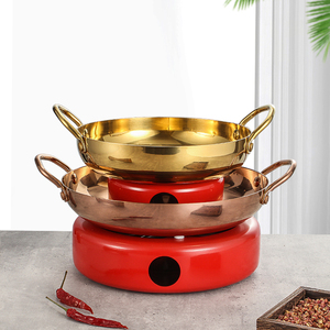 หม้อต้มน้ำสแตนเลสหูสองชั้นเครื่องครัวราเม็งเกาหลีราเม็งสีทองหรูหรา - Product Image 4