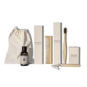 ชุดอุปกรณ์อาบน้ำในโรงแรมเป็นมิตรต่อสิ่งแวดล้อมกล่องอ้อยพร้อมหวีแปรงสีฟันไม้ไผ่และชุดโกนหนวด - Product Image 3