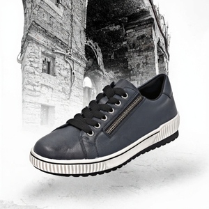 Zapatos para caminar transpirables con cordones y cremallera lateral, zapatillas informales con punta redonda, calzado ligero y cómodo para hombres y mujeres - Product Image 3