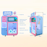 Machine à Barbe à Papa Entièrement Automatique à Écran Tactile de 21,5 Pouces, Vente Chaude, avec Système de Paiement par Pièces et Cartes de Crédit