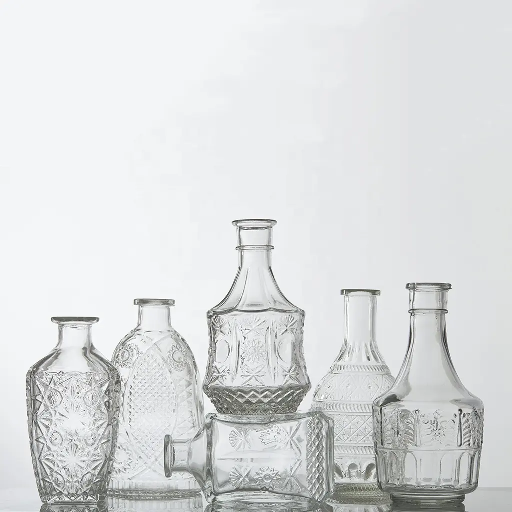 Creative Simple Decoration Living Room Hydroponic Small Vase Retro Glass Flower Vase