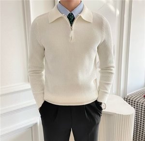 Design Sense Sweater POLO para hombre 24 Otoño/invierno Nueva versión coreana Camiseta suelta - Product Image 4