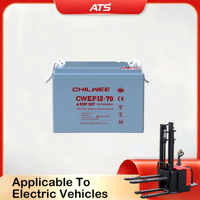 Batterie de traction au plomb-acide VRLA industrielle 12V 70Ah Chaowei CWEP12-70 6-EVF-59T, batterie de remplacement pour véhicules électriques
