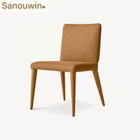 Ensemble de table à manger ronde en chêne massif de luxe avec chaises en tissu confortables et durables et dossier solide pour l'ameublement de la maison