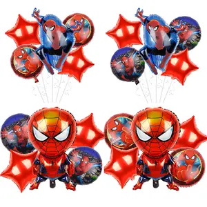5 Stuks Cartoon Superheld Springen Spider Man Folie Ballon Set Voor Marvel Comic Thema Kinderen Verjaardagsfeest Decoratie Groothandel