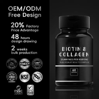Complément de beauté B-complexe OEM/ODM à la Biotine et au Collagène 25000 MCG, force maximale, pour la croissance des cheveux, une peau éclatante et des ongles forts
