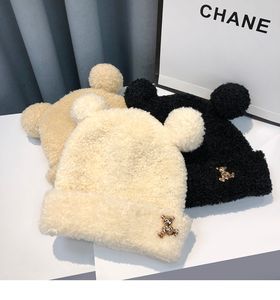 Gorro de Punto con Orejas de Oso de Dibujos Animados, Estilo Nuevo, Precio al por Mayor, para Mujer, Otoño Invierno, Gorro de Lana Tejido - Product Image 2