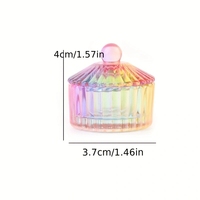 Outil d'art des ongles de manucure professionnelle chaude nouvelle tasse en cristal Aurora avec couvercle en forme de Salon poudre à ongles en verre coloré plat Dappen