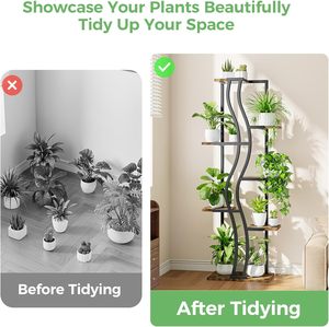 ชั้นวางดอกไม้สำหรับงานแต่งงาน สำหรับจัดแสดงในร้านค้า ชั้นวางต้นไม้ทรงสูง 7 ชั้น พร้อมไฟปลูกต้นไม้ในร่ม ชั้นวางต้นไม้เข้ามุม ชั้นวางโลหะชุบโครเมียม - Product Image 4