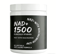 Capsules de nicotinamide riboside et de resvératrol à base de plantes, marque privée OEM, pour la gestion de l'énergie et le soutien antioxydant chez l'adulte - 60 unités