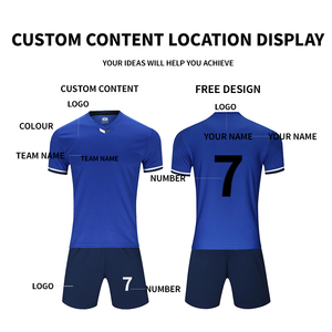 批发定制男装足球服儿童青少年足球训练制服套装短袖短裤套装 - Product Image 3