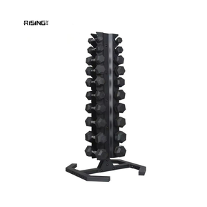 Support à 10 niveaux pour haltères hexagonaux commerciaux pour salle de sport à domicile, magasin d'haltères - Product Image 1